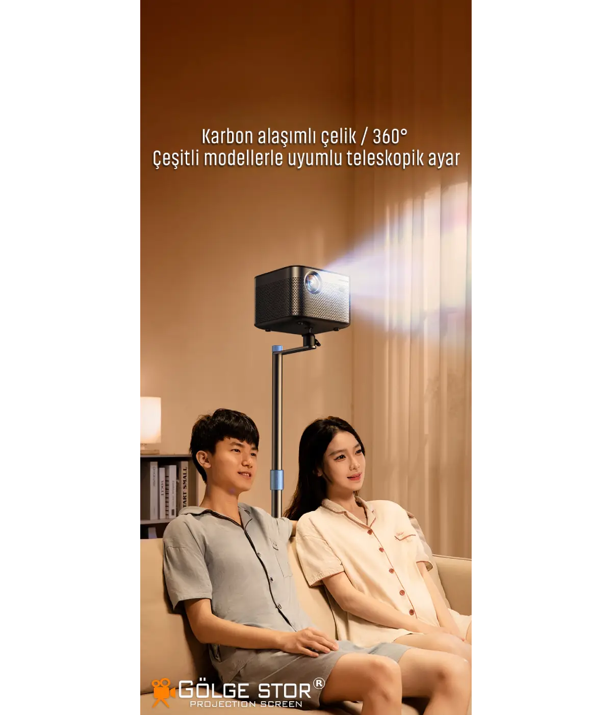 Projeksiyon Cihazı Standı Ayaklı Projeksiyon Hayalet Model Ayarlanabilir Yükseklik Tripod